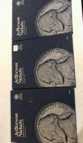Whitman Jefferson Nickel Folders w/ Coins 1962– Lot of 3 Books 5 Cent Collection