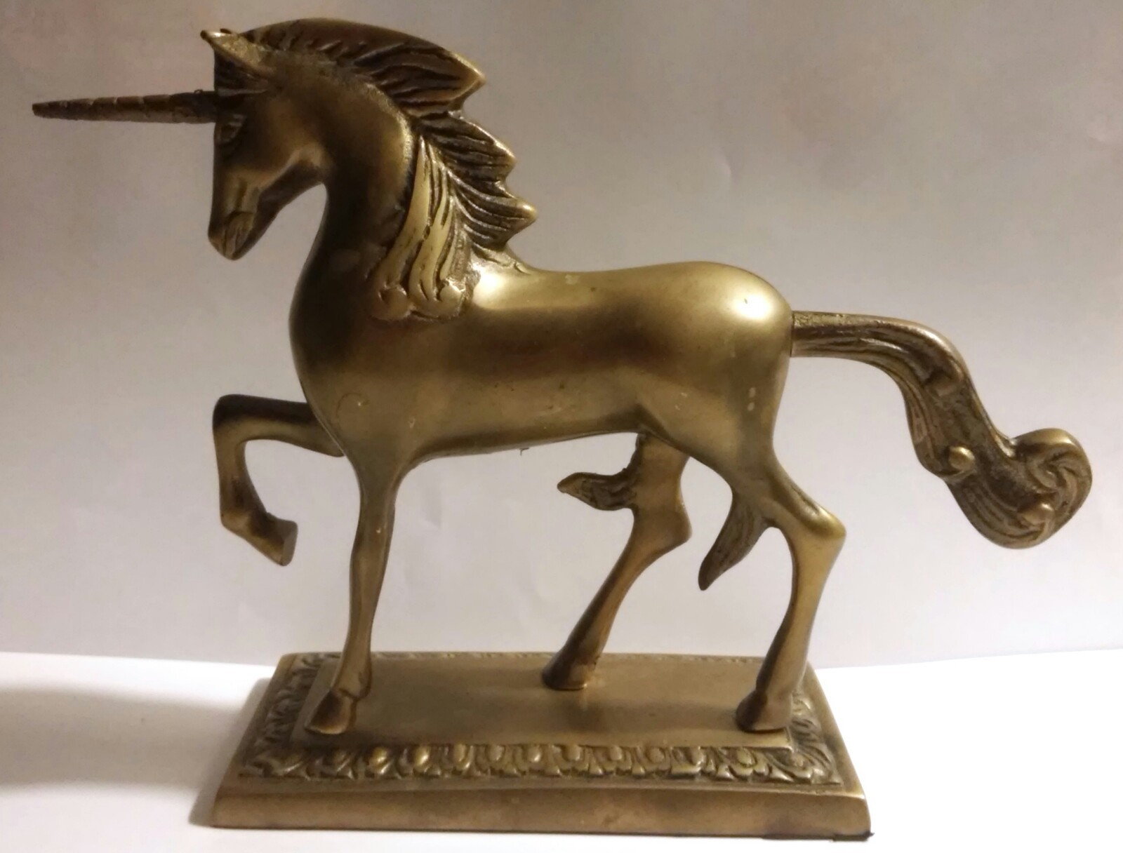 RARE BRASS UNICORN HORSE FIGURINE STATUE ON A BASE eBay