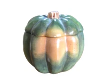 Fitz & Floyd 3 1/2" Lidded Pumpkin Trinket Box 1989