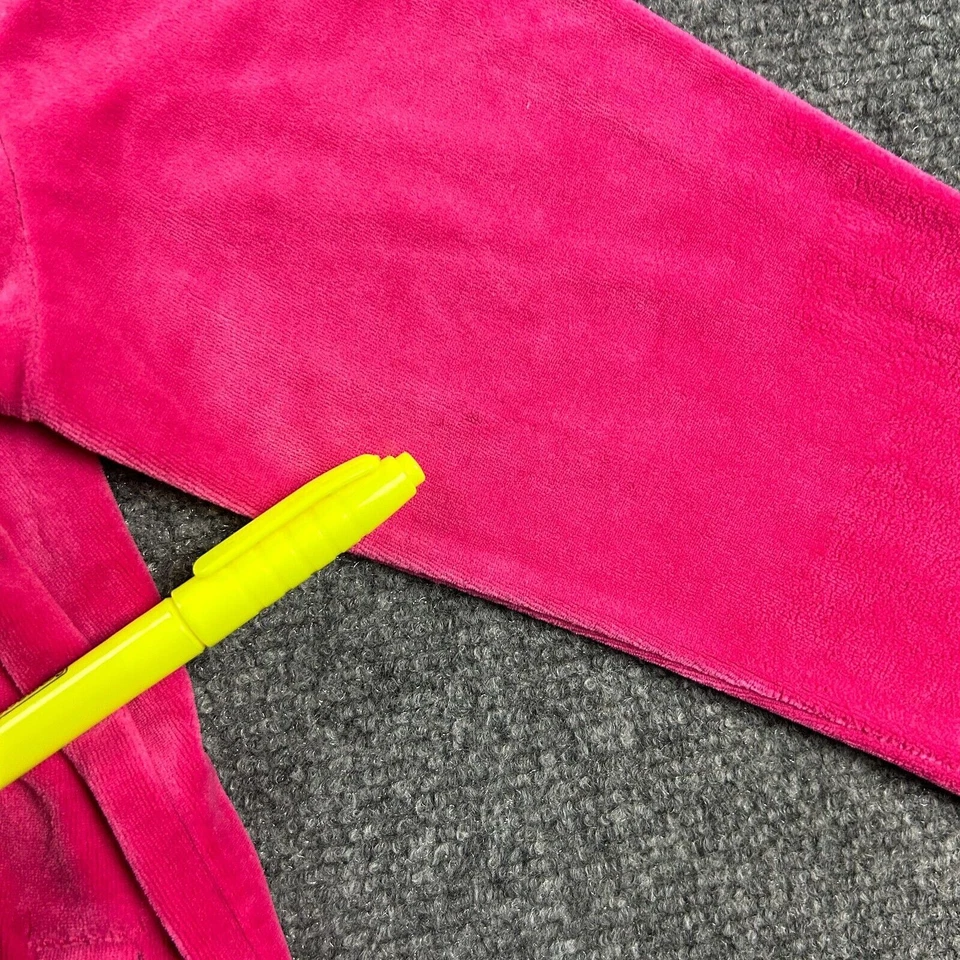 Juicy Couture Hoodie Girls Medium 10/12 Pink Full Zip Velour Casual Distressed - Image 4 of 4