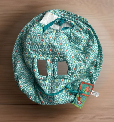 Boppy Shopping Cart Cover Green Geometric w Toys Restaurant High Chair Cover
