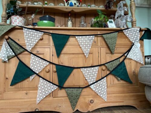 5m bunting, wedding bunting, green bunting, lace bunting, black bunting - Picture 1 of 3