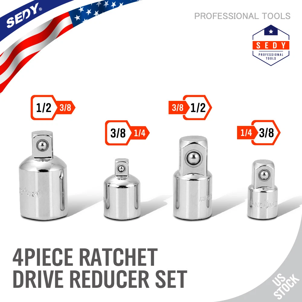 4 pc Adapter and Reducer Set Ratchet wrench Socket Drive 3/8 1/4, adaptador 3/8 a 1/2 - Vimarsana News