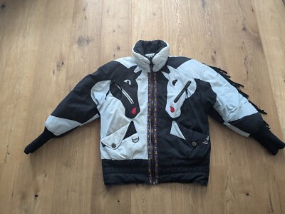 Original Neiman Marcus Vintage South Western Horse Puffer Jacket 1980s Designer