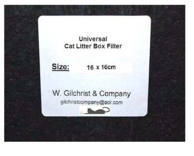 GILCHRIST Replacement Filter for Hooded Cat Litter Box 16x16cm Absorbs Odours Cut to Fit