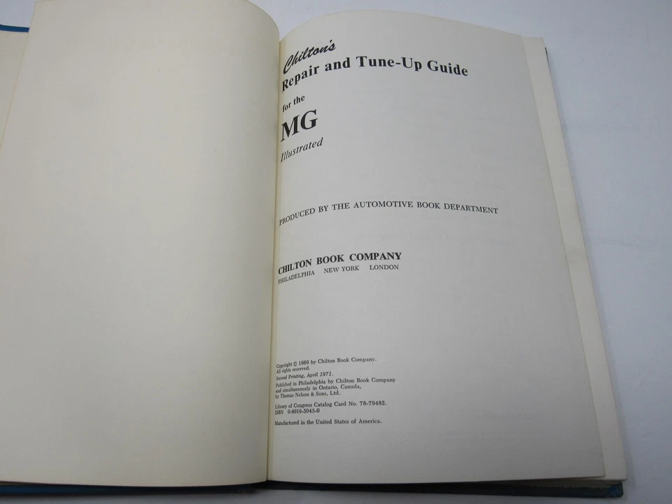 Chilton’s Repair & Tune-up Guide for the MG 1971 tapa dura/ilustrada Foto 2 de 4