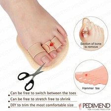PEDIMEND 2PC Toe Splint & Straightener Hammer Toe for Claw, Curled Toe Foot Care