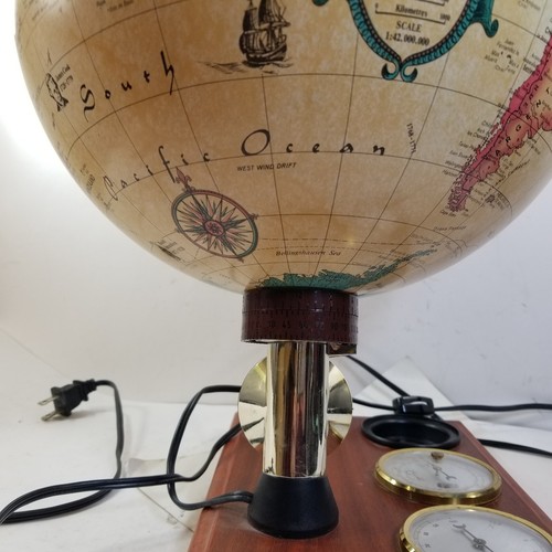Lighted Scan-Globe Denmark 12” World Discoverer w/Weather Station Works 1980s - Picture 9 of 20