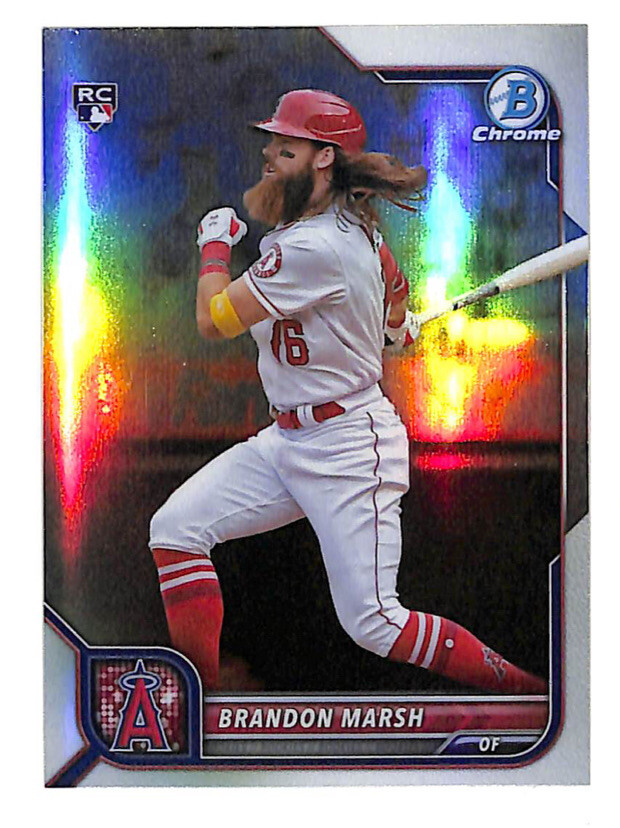2022 Bowman Chrome #70 Brandon Marsh 366/499 refractor rookie card Phillies