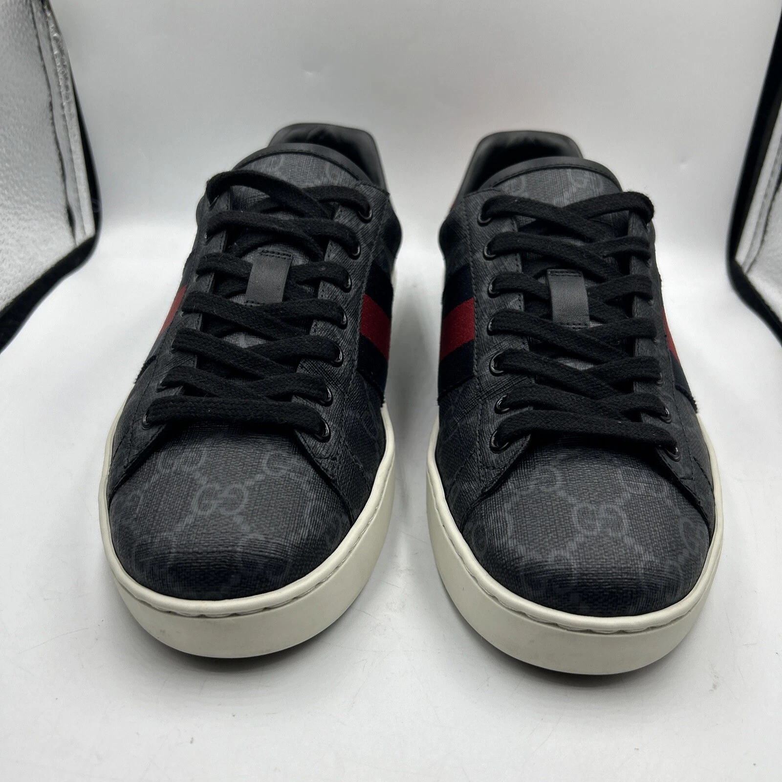 Chaussures Baskets GUCCI ACE GG Supreme BLEU ROUGE   429445 Taille 6 1/2