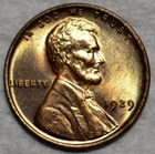 Brilliant Uncirculated 1929-P Lincoln Cent, Razor-Sharp, Red-Brown specimen.