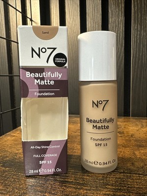 no7 beautiful Matte Foundation SPF 15 Full Coverage Shade Sand 28ml