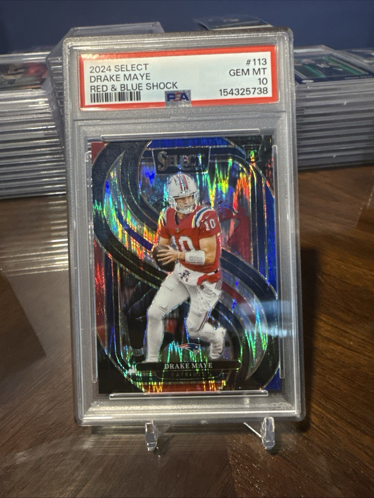 Drake Maye Panini Select #113 Red/Blue Shock