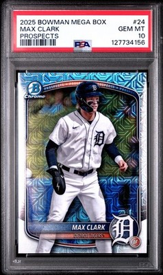 2025 Bowman Chrome Prospects Max Clark #BCP-24 Mojo Mega Box (RC) PSA 10