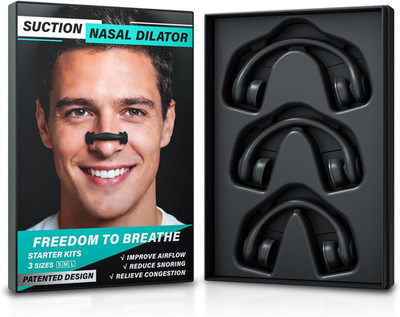 Suction Nasal Dilators, Reusable Nose Strips for Breathing & Sleeping | 3 Sizes