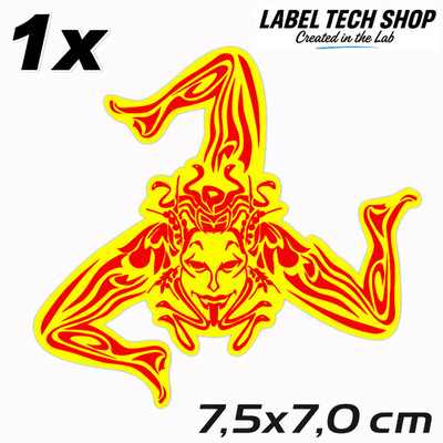 Sizilien Sicilia Sicily Trinacria Triskelion Aufkleber Sticker Adesivo   Auto La
