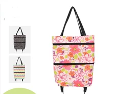 Portable Folding Reusable Shopping Bags Small Pull Cart Buy Shopping Trolley Bag
