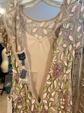 Adrianna Papell Beaded Floral Gown size 8 MOTHER OF THE BRIDE  FREE SHIPPING