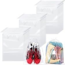 100 Packs Shoes Bags for Travel 10 x 14 Inch Large Transparent Shoe Bags Clea...