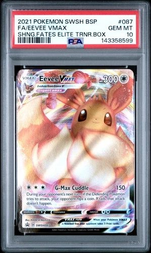 2021 Pokemon Swsh Black Star Promo #087 Eevee Vmax Shng.Fates ETB PSA 10