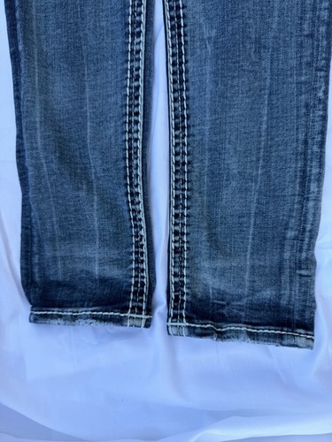 Rock Revival Jeans Women 26x29 Charon Skinny Rhinestones Embroidered Distressed - Picture 7 of 15