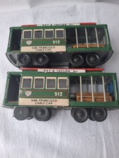 2 Replicia San Francisco Cable Cars 512 Vintage Tin Toy Models Japan