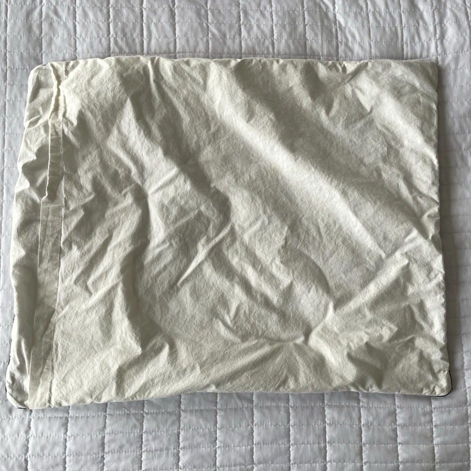 ANTHRO Embroidered Tulip Black & White Decorative Pillow Sham 20” x 26” - Image 4 of 4