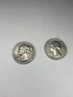 1964 D Washington Quarter × 2 90% Silver