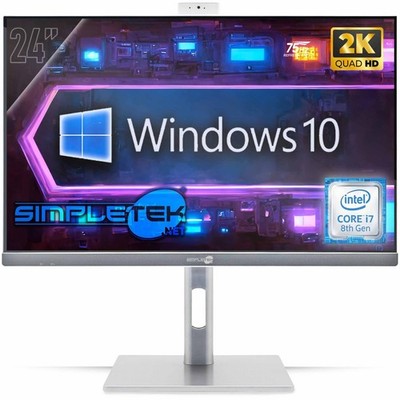 All In One 24'' 2K 75Hz I7 8Th Gen Win 10 Ram 8Gb Ssd 120Gb Gaming Render Vesa Pc