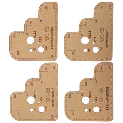 4Pcs Circle Corner Acryl Template Leder Handwerk Hilfsschneide-Lineal S AK