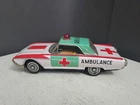 Vintage 1960s Bandai Ford Thunderbird Ambulance Tin Litho Friction Toy Car Japan