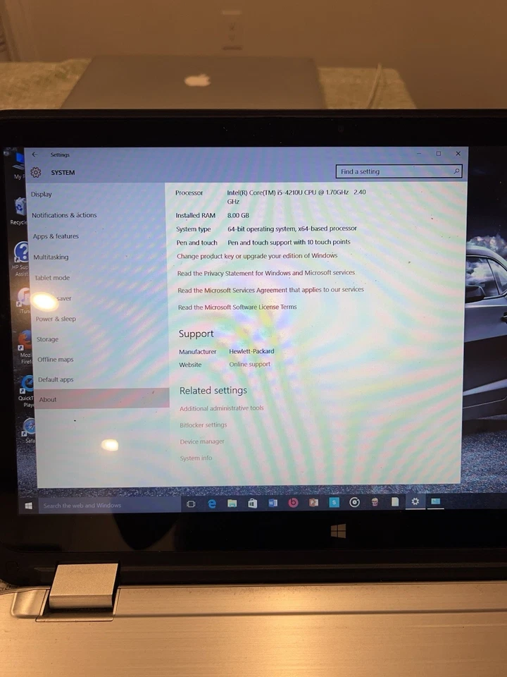 HP ENVY 15 X360 I5-4210CPU 1511 Win10 8GB RAM 674 GB 64BitOS Touch Screen FoPart - Image 4 of 4