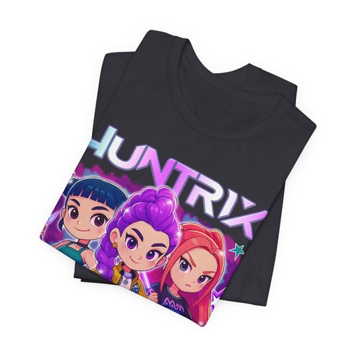 HUNTRIX Chibi Style Graphic Tee, Fun Casual Shirt, Gift for Fans, Soft T-Shirt, - Picture 7 of 14