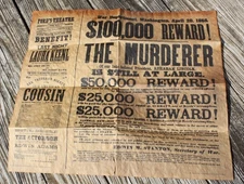 Lincoln Reward Poster 1865 (repro)