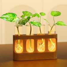 Giunn Plant Propagation Station with 9Speed Adjustable LED Lights, Wooden Sta...