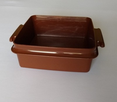 Vintage Tupperware Chocolate Brown Square Sandwich Storage Container 1362 No Lid