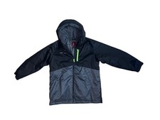 SwissTech Kids Hooded Jacket XL 14-16 Black  Gray Insulated Winter Coat 1843