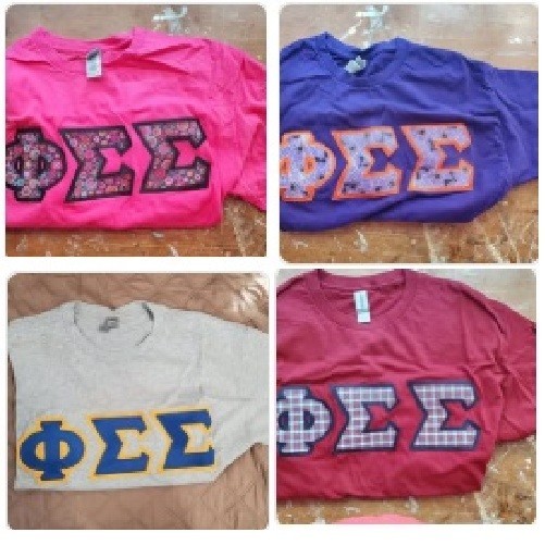 Set of 4 Phi Sigma Sigma Tee Shirts Large