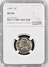 1949 Jefferson nickel graded by NGC MS65