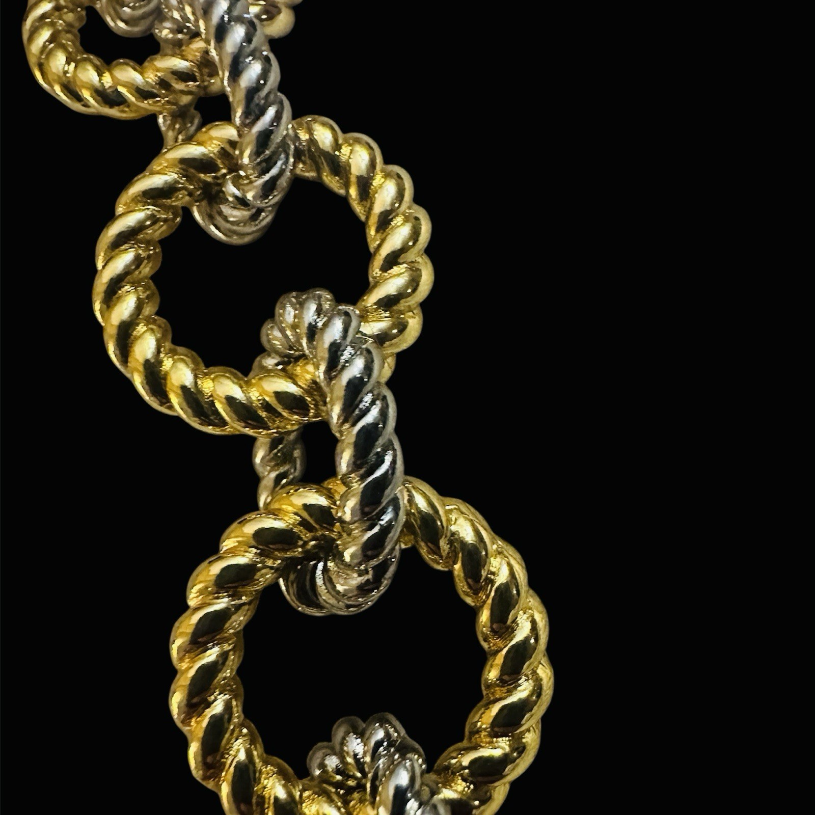 New TORY BURCH Mixed-Metal Chunky Rope Chain Link Logo Necklace w/ Dustbag thumbnail 13