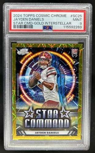 2024 Topps Cosmic Chrome Jayden Daniels Star Command RC Gold #/50 PSA 9