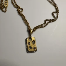 Liz Claiborne Moon And Stars Gold Toned Double Stranded Necklace