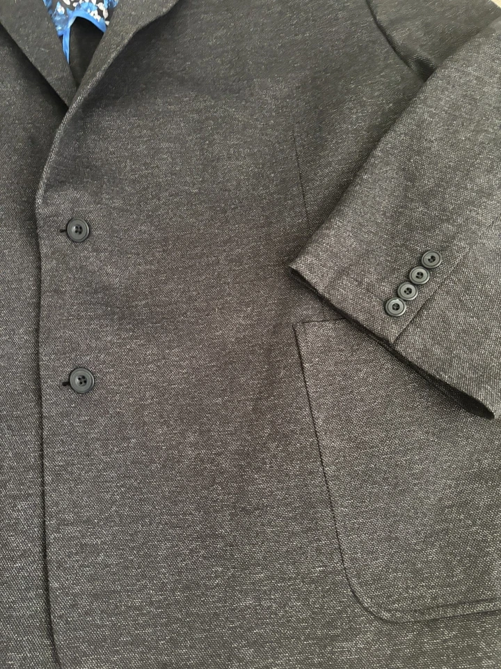 Synrgy Men’s 62R 64R 5XL Black Blazer Sport Coat Single Breasted Floral Lining - Image 2 of 4