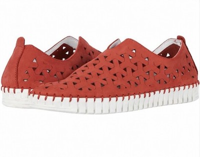Eric Michael Inez Women s Suede Slip-On Loafer Flats in Red - US5.5 EU36 NEW