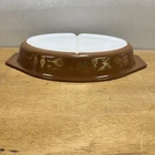 Vintage Pyrex Early American Divided Casserole Dish Brown 1 1/2 Quart MCM 70s