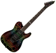 ESP LTD Eclipse 87 Electric Guitar in Rainbow Crackle Finish