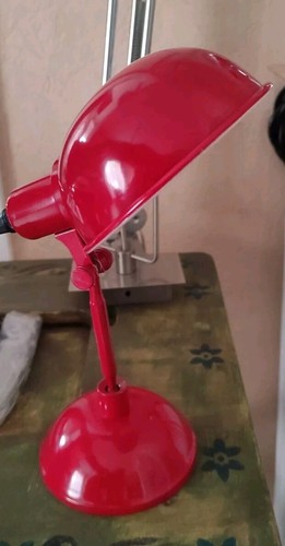 Jolie Lampe de bureau, Rouge , Métal (Id.Gras, JIELDE, ) Design Industriel, - Picture 4 of 6