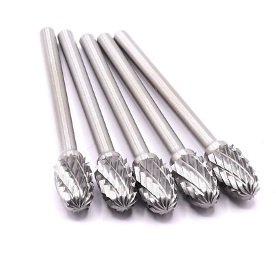 5x VHM Fräser 6,3 x 10 mm Frässtift Raspel Gravur für Dremel Proxxon Hartmetall