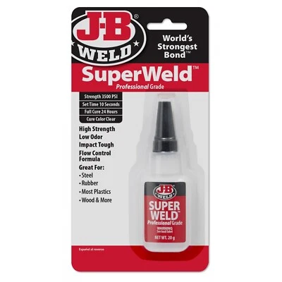 J-B WELD JB Weld Superweld 20G Brushable Strength 3500psi Set Time 10 Seconds 33120Uk