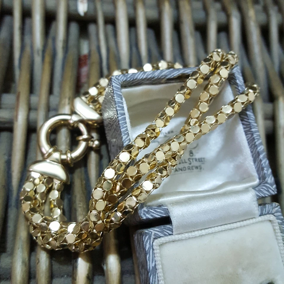 Qvc 925 Sterling Silver Bracelet, Multistrand Bracelet, Gold Plated, 8.2" - Image 4 of 4